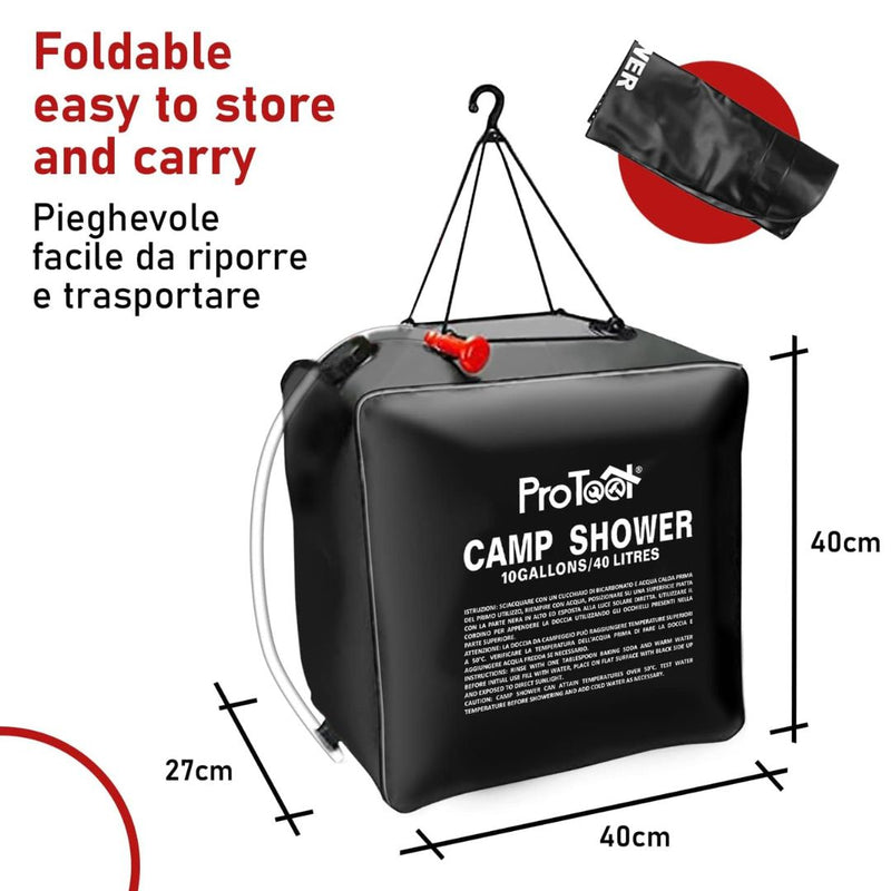 Borsa Doccia Solare da Campeggio, 40L Riscaldamento Solare